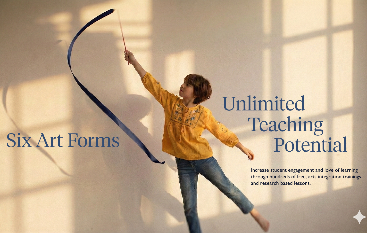 Child with ribbon twirling