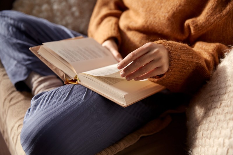 Person reading ebook
